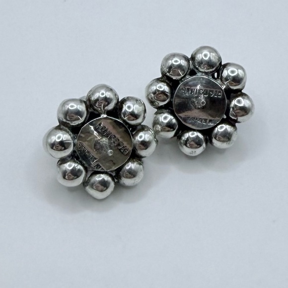 TAXCO Vintage Sterling Silver Cluster Earrings - Picture 8 of 11